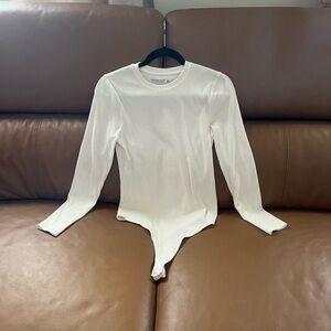 Women's White Long Sleeve Bodysuit